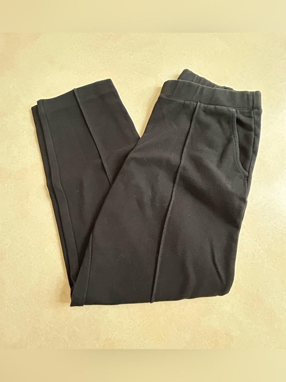 J.Crew Pull-On Pintuck Ponte Pants Womens M Black Stretch Classic Minimalist
